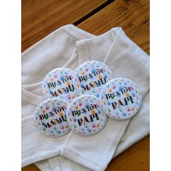 Pour toute la famille, petits cadeaux - badge / Magnet / Miroir / Porte-clé décapsuleur - 8 designs et 5 formats pour votre anno