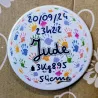 Faire part de naissance personnalisé Prénom, Jour / heure, Poids / taille
