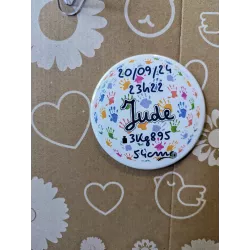 Faire part de naissance personnalisé Prénom, Jour / heure, Poids / taille